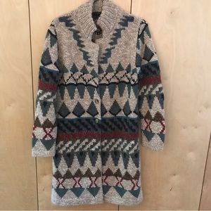 Paruvian Alpaca wool long cardigan/coat